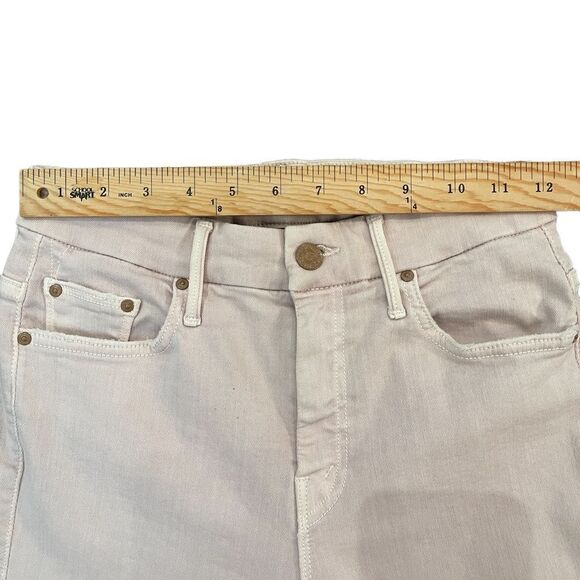 Mother Jeans High-Waisted Looker Dagger Ankle Fray Blush Women's 25 Light Pink - Picture 12 of 16